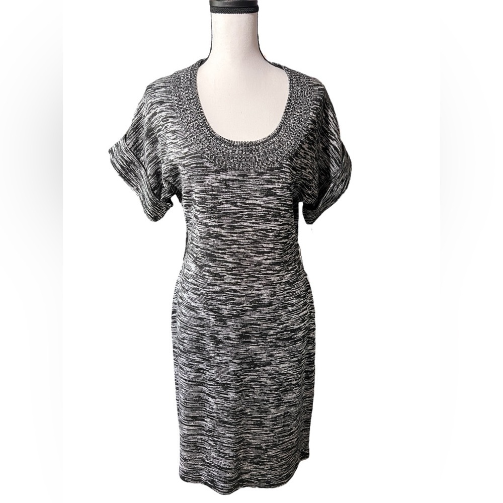 Calvin Klein Black and White Knit Dress, size M